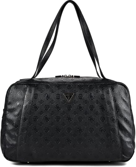 GUESS schoudertas reistas Devon Travel Tote Black Logo zwart
