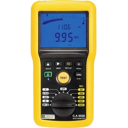 Chauvin Arnoux C.A 6526 Isolatiemeter 50 V, 100 V, 250 V, 500 V, 1000 V 200 GΩ