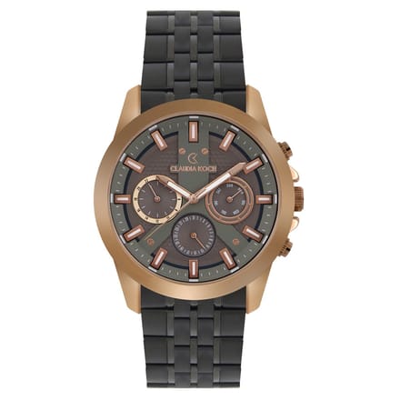 ClaudiaKoch CK 4313 Black Rosegold Analog Chrono Stainless Steel