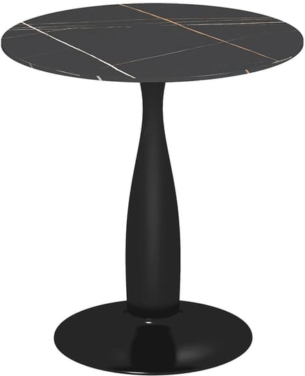 Sweiko Ronde Eettafel - MDF + staal - 70 x 70 x 74 cm - Zwart