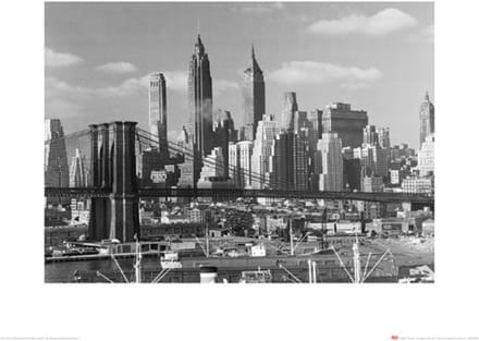 Kunstdruk Time Life - Lower Manhattan Skyline 1948 40x50cm