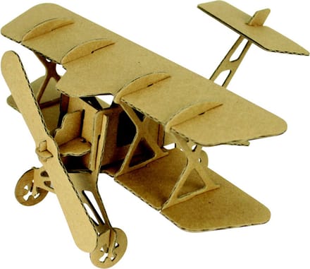 3D Model Karton Puzzel - Dubbeldekker Vliegtuig - DIY Hobby Knutsellen - 13x16.5x9cm
