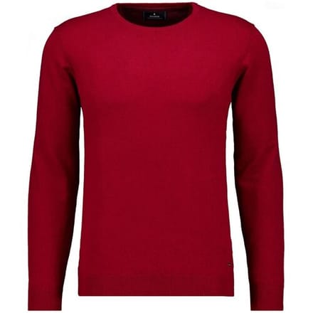 Ragman Trui Supersoft Knit Pullover Knitted Elbow Patches Rood / male