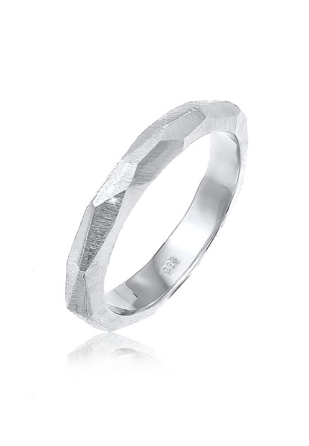 Elli PREMIUM - Ring - Dames Koppel Vertrouwen Mat Geo Look in verguld 925 Sterling Zilver - Dames