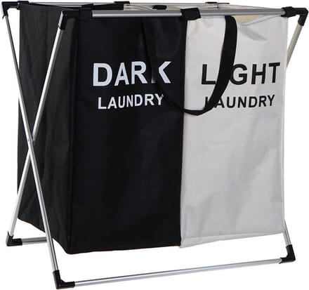 Items Wasmand Profi- 2x opvang waszak - 60 liter compartimenten - 61 x 37 x 63 cm - aluminium frame
