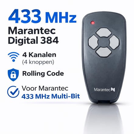Marantec Digital 384 - Handzender - Afstandbediening - 433 MHz - voor garagedeuren