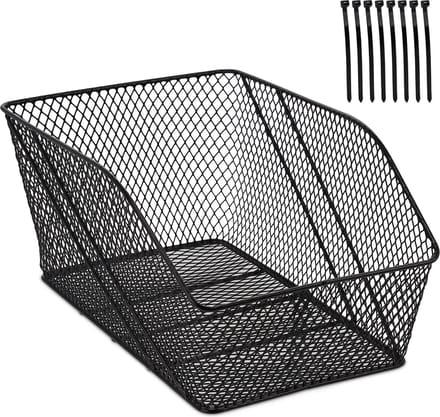 fietsmand achterop - metaal - 22x30x46 cm - zwart