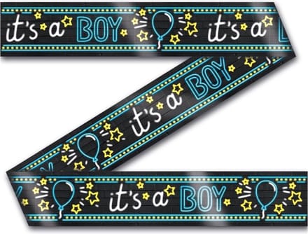 Paper Dreams Party Tape It's A Boy Neon 12 Meter