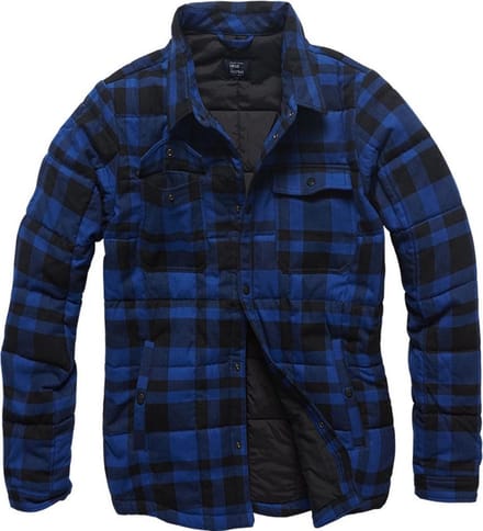 Vintage Industries Square padded shirt blauw S