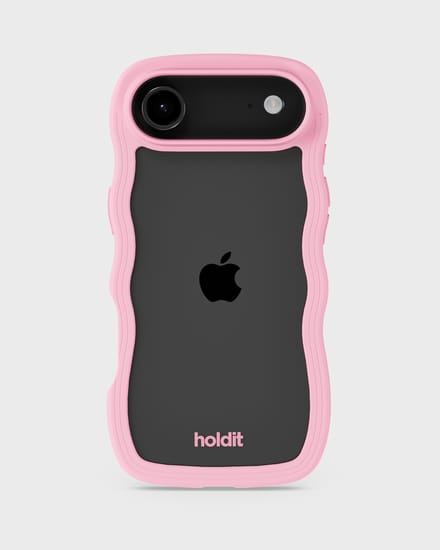 Holdit Wavy Case geschikt voor Apple iPhone Air - Transparent / Pink