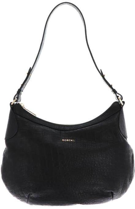 ROECKL Leren schoudertas Liberty Shoulderbag Croco Black zwart