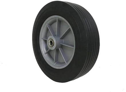 Vervangingswiel Handwagen - Stevig Rubber - Transport Werk - Solide Constructie - 12-Inch Diameter - Zwart