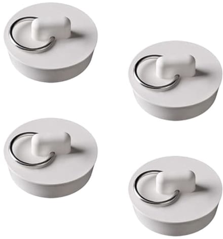 Set van 4 Universele Bad- en Keukenpluggen – Rubber Afvoerstop met Ophangring (30-33 mm)
