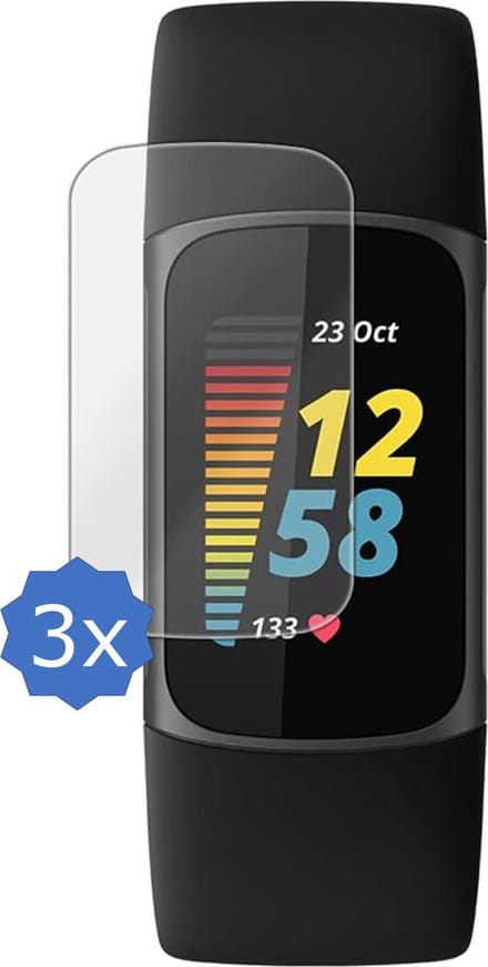 3x Screenprotector geschikt voor Fitbit Charge 5 - Folie Screen Protector geschikt voor Fitbit Charge 5