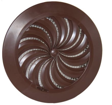 Ventilatie Rooster Cover 100mm Bruin - Hit & Miss Ducting