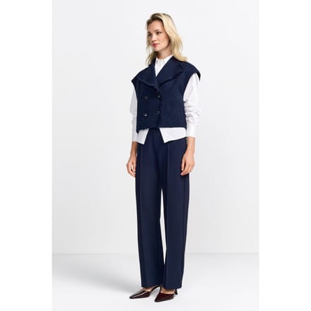 Rich & Royal Boucle Waistcoat Oversized Midnight Blue Taglia: 36 | Gilet Outlet | Donna | Blu