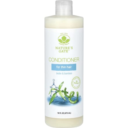 Doux par nature, (La porte de la nature), Après-shampoing à la biotine et au bambou, pour cheveux fins, 473 ml (473ml) white