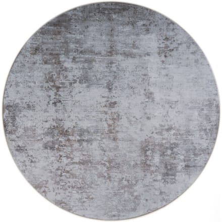 Vloerkleed Yara Silver ø120 cm - Vintage Design Vloerkleed met Verweerd Patroon