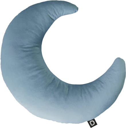 Decordruk VELVET Serie - Sierkussen - Kussen in Maanvorm - BLAUW