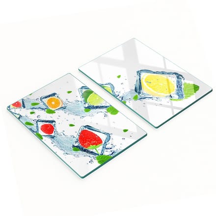 Decoratieve glazen snijplanken voor gesneden fruit 2x40x52 cm