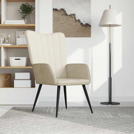 vidaXL Relaxstoel fluweel crèmewit