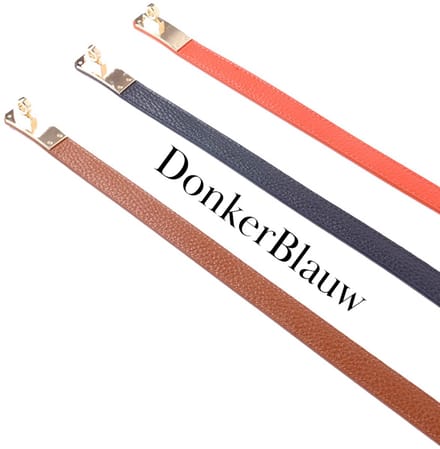Giuliano Lederen riem - Made in Italy - 105 CM - Donker blauw