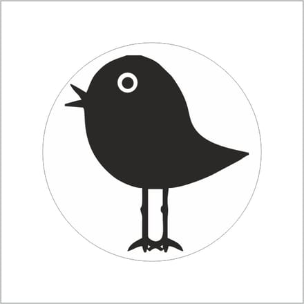 Sticker - "Vogel" - Etiketten - 39mm Rond - Wit/Zwart - 500 Stuks