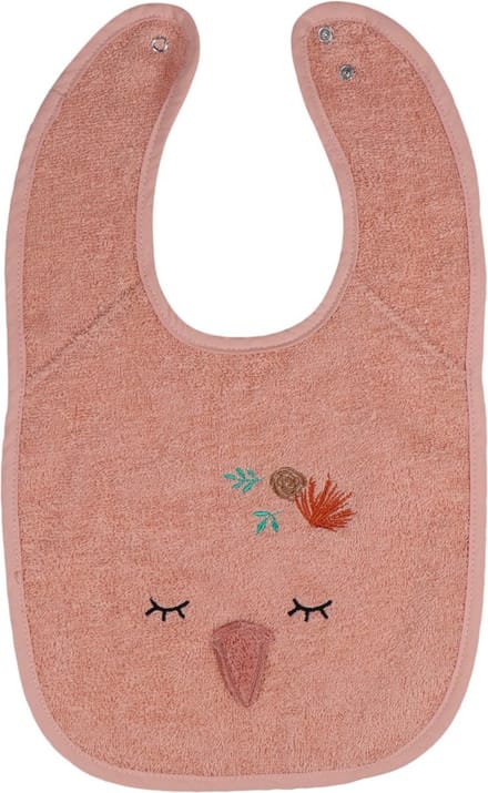 Tryco slab badstof Swan Ivy roze baby slabbetje katoen.