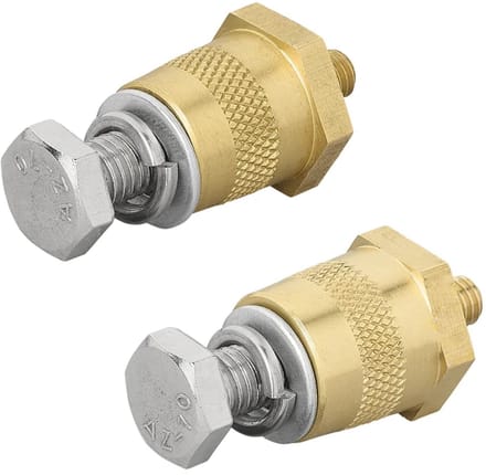 ProPlus Set van 2 Accupolen M6 – Voor accu en lithium accu – Met schroef en ring – Messing/Zilver