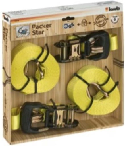 KWB Spanband met ratel en 2 haken 6,0 m x 35 mm Set van 2