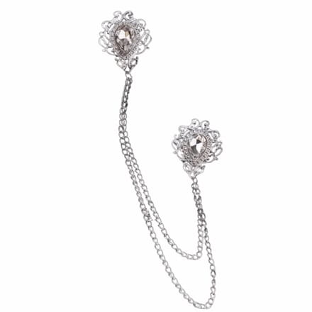 Kraag speld-Wit-Ketting-Metaal - Charme Bijoux