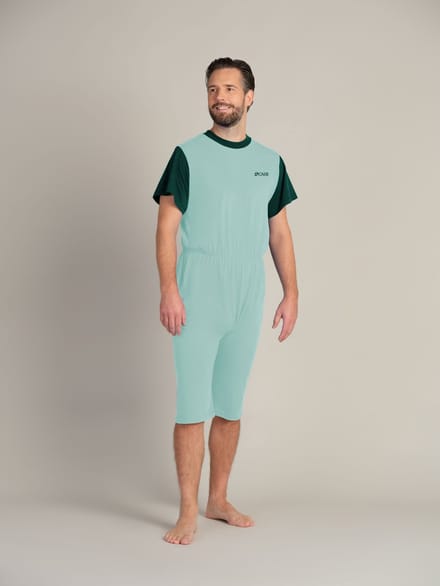 Jersey hansop | Rugritssluiting | Korte mouw | Korte pijpen  | Lichtgroen| M