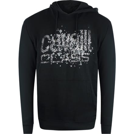 Cavalli Class Gebarsten Gespoten Logo Zwarte Hoodie