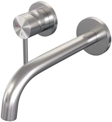 Brauer Brushed Edition Inbouw Wastafelmengkraan met Gebogen Uitloop en Rozetten Model A2 RVS Geborsteld PVD