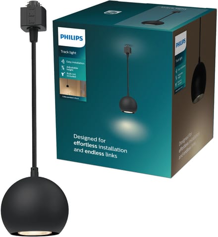 Philips EasyLink Colby - Hanglamp - GU10 fitting - Maximaal wattage: 7W - Zwart - Railverlichting