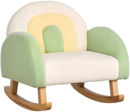 Kinderfauteuil Schommelstoel – Peuter Sofa van Eucalyptus Hout – Groen