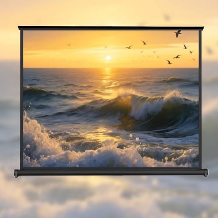 Projectiescherm - Filmscherm Bureau - Thuis Kantoor - Handmatig Ophangbaar - 30 inch 16:9 - Wit