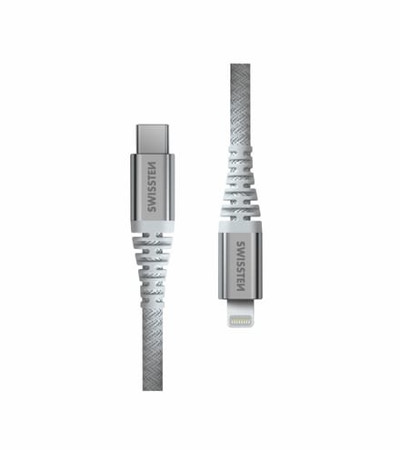 Swissten - Aramid Reinforced - Lightning naar USB-C Kabel - 1,5 Meter - Wit - 71541013