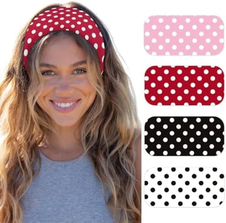Set van 4 Stijlvolle Polkadot Haarbanden voor Vrouwen