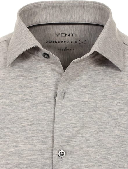 Venti Grijs Jerseyflex Overhemd Modern Fit 123963800-700 - M