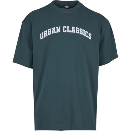 Urban Classics - UC College Logo Tall Heren Tshirt - L - Groen