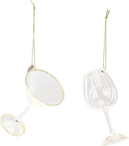 Drinkglas glas hang helder/goud a2