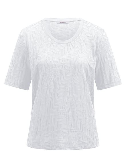 Shirt ronde hals Van Peter Hahn wit