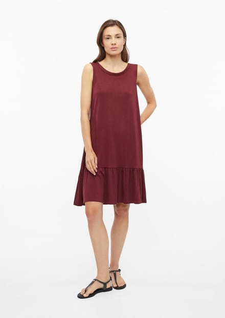 Mouwloze jurk van jersey losvallend ronde hals losvallend granaat vrouw s.Oliver