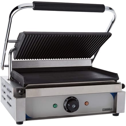 Professionele Contactgrill Ribbel & Glad - Panini Pers met RVS Behuizing