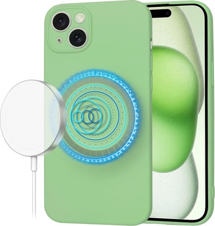 Hoesje geschikt voor Apple iPhone 15 Plus - Techsuit Soft Flex Silicone Back Cover - Geschikt voor MagSafe - Mint Green