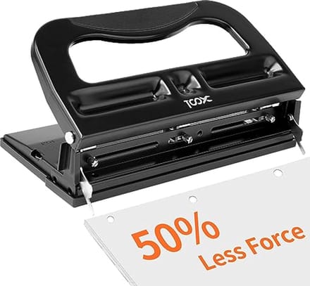 Verstelbare 3-gaats Perforator voor 40 vellen - Ergonomisch en Duurzaam Ontwerp