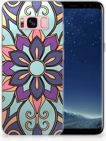 Samsung Galaxy S8 TPU Case Purple Flower