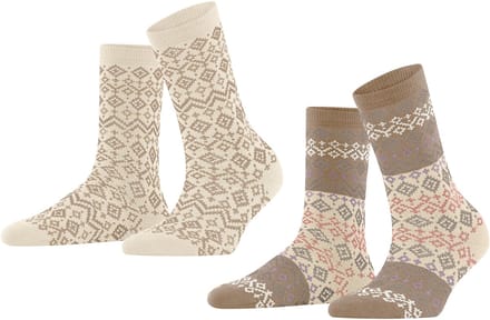Esprit Fair Isle Sokken Dames 2-PACK  17377 0010 sortiment 35-38