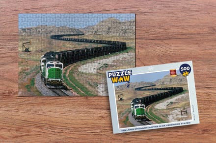 Puzzel Een lange stoomtrein in de Verenigde Staten - Legpuzzel - Puzzel 500 stukjes